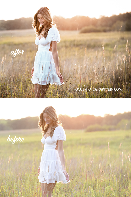 Senior portraits Woodbury MN | before after Focus by Susan